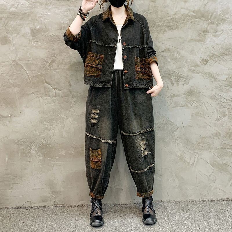 Sewing Jackets - Ensemble Cowboy Rétro Femme Automne Hiver