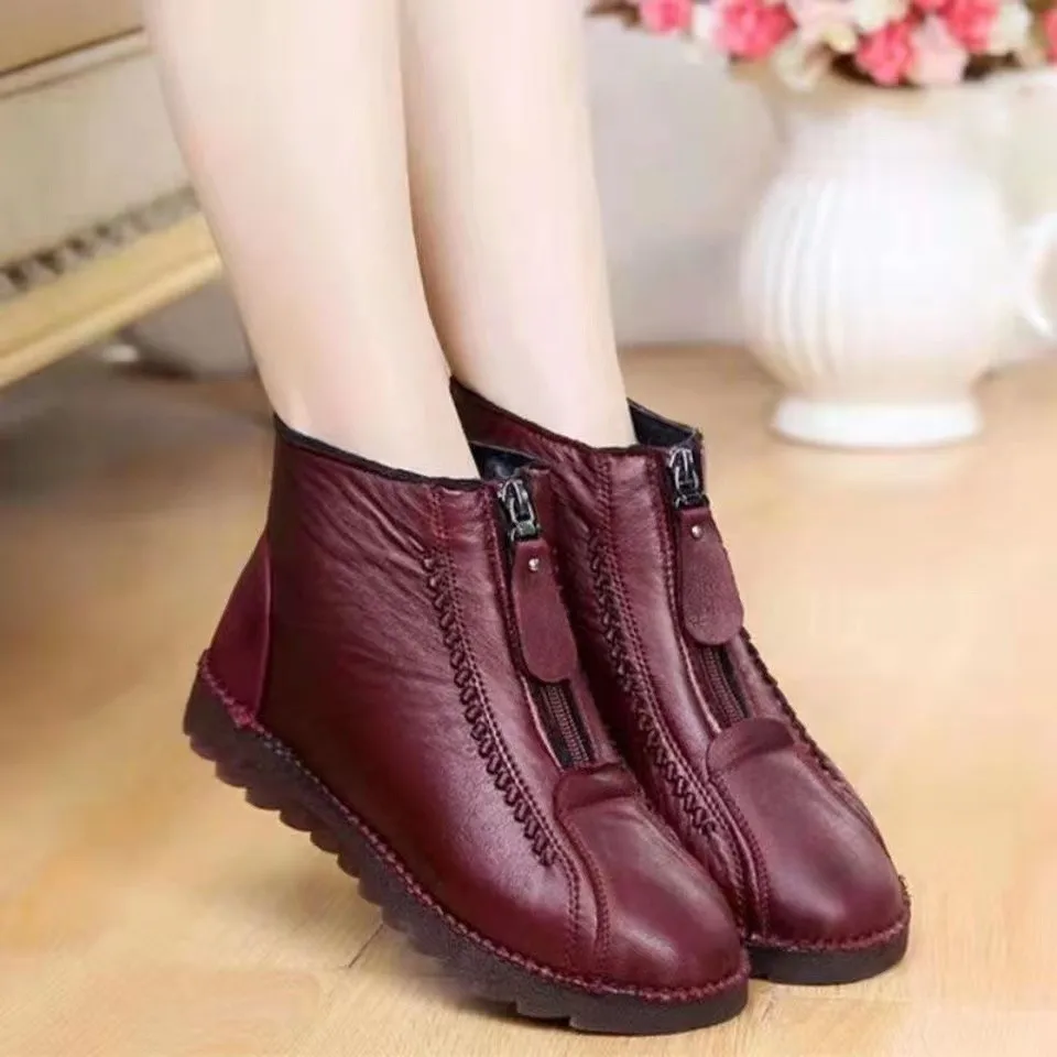 Hiver femmes bottines mode cha - Sewing Front Zipper avis et prix
